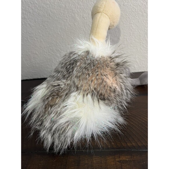 Purely Luxe OSTRICH 17" Plush Toy Sparkle Gray White Bird 2018 Stuffed Animal - Picture 9 of 9